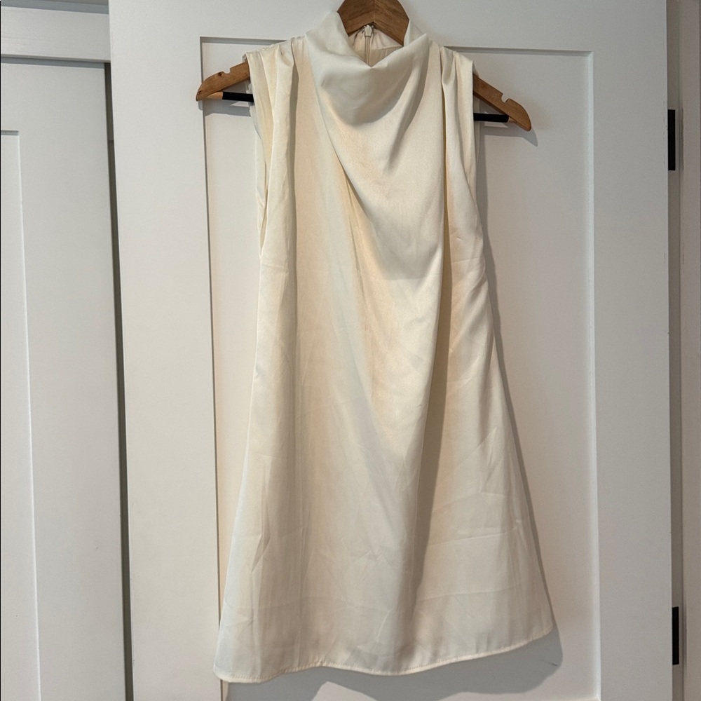 Lena Cream Cowl Neck Dress XS